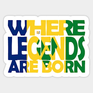 St Vincent Flag - Where Legends Are Born - Soca Mode Sticker